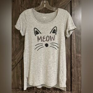 Soho Light Gray Cat Face Tee